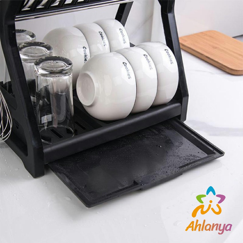 ahlanya-ชั้นวางจาน-พลาสติก-ชั้นวางจานอเนกประสงค์-ย้ายง่าย-drain-bowl-rack