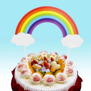 ท็อปเปอร์ Happy Birthday สีรุ้งสําหรับตกแต่งเค้ก