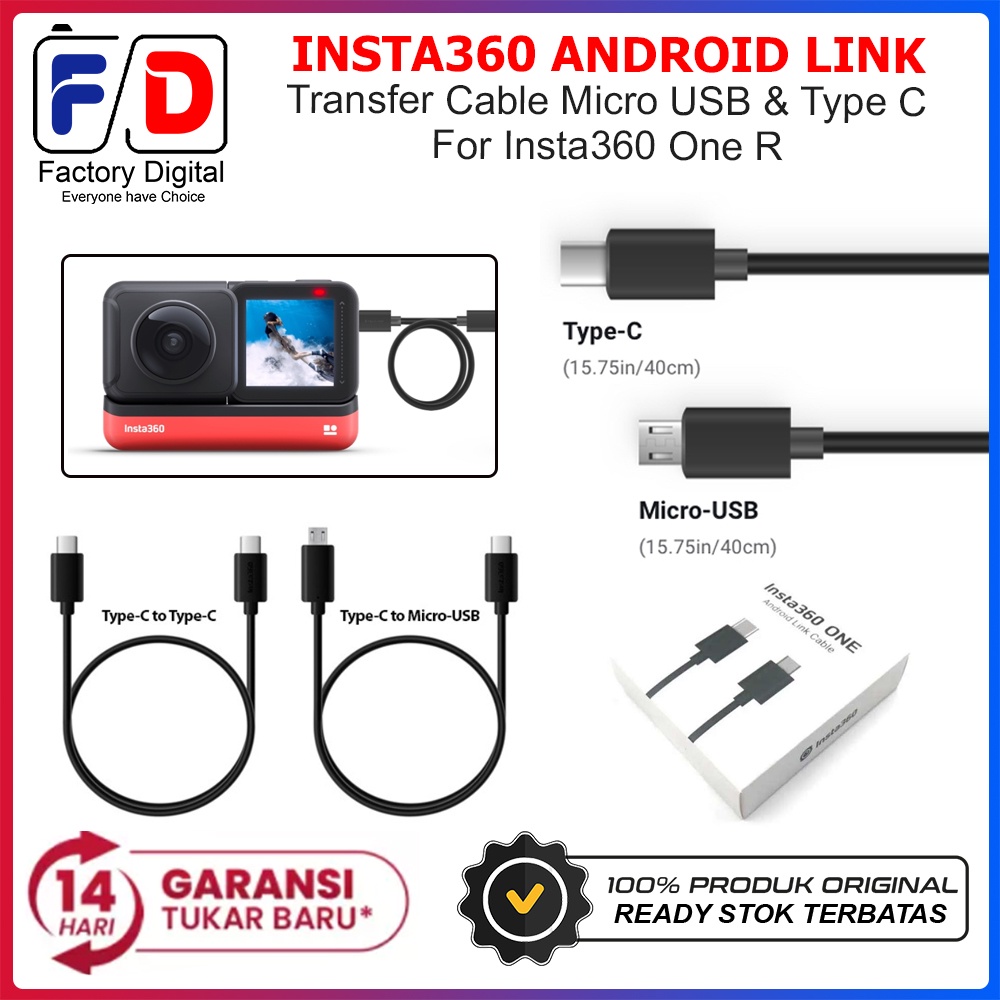Insta360 ONE R Android Link Transfer Cable Micro USB และ Type C ...