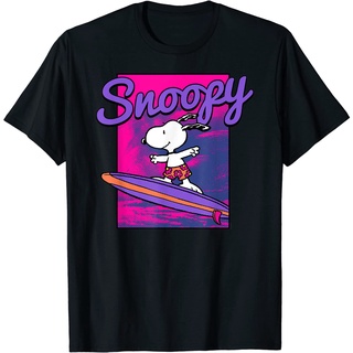 เสื้อยืดโอเวอร์ไซส์เสื้อยืด ลาย Peanuts Neon Surfing Snoopy สําหรับผู้ใหญ่S-3XL