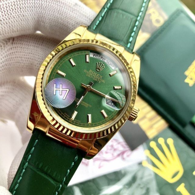 rolex-rolex-ดูนาฬิกาแฟชั่นผู้ชายสีเขียวสดขนาดเล็ก
