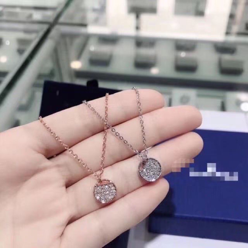 สร้อยคอ-จี้กลมๆเล็กๆ-ประดับเพชรสวยๆ-ใส่เที่ยว-ใส่ออกงาน-มีสองแบบ