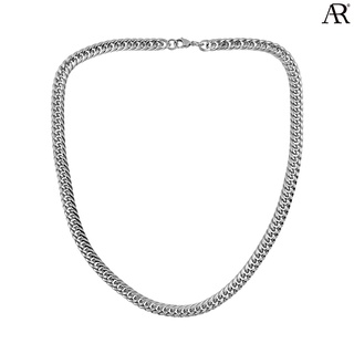 ANGELINO RUFOLO Necklace ดีไซน์ 8 mm. Classic Chain สร้อยคอ Stainless Steel 316L(สแตนเลสสตีล)คุณภาพเยี่ยม สีเงิน