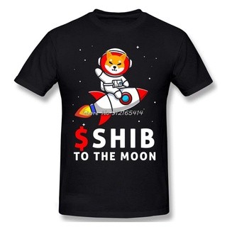 Unisex Men Shib Tshirt Shib To The Moon Shiba Inu Coin Shiba Token Shiba Crypto Pure Cotton Shirt Tees Harajuku สุดยอดไฟ