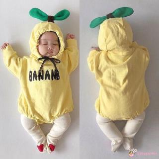 ชุดรอมเปอร์แขนยาว รูปกล้วยน่ารัก สำหรับเด็กทารก