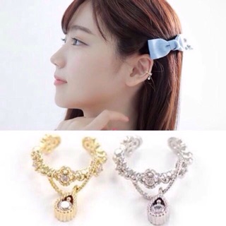 Ear cuff(ต่างหูหนีบห้อยระหย้าเพชรรูปหยดน้ำ)