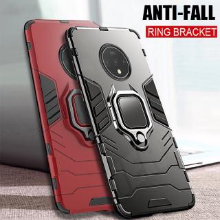 OnePlus 7T Pro OnePlus7T【Magnetic Ring Kickstand Case】Hard Armor Hybrid Shockproof Cover