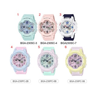 CASIO BABY-G รุ่น BGA-230SC นาฬิกาข้อมือ สายเรซิ่น สีพาสเทล แท้100%