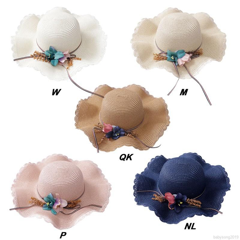 babysong-หมวกฟางหมวกชายหาดสําหรับเด็ก