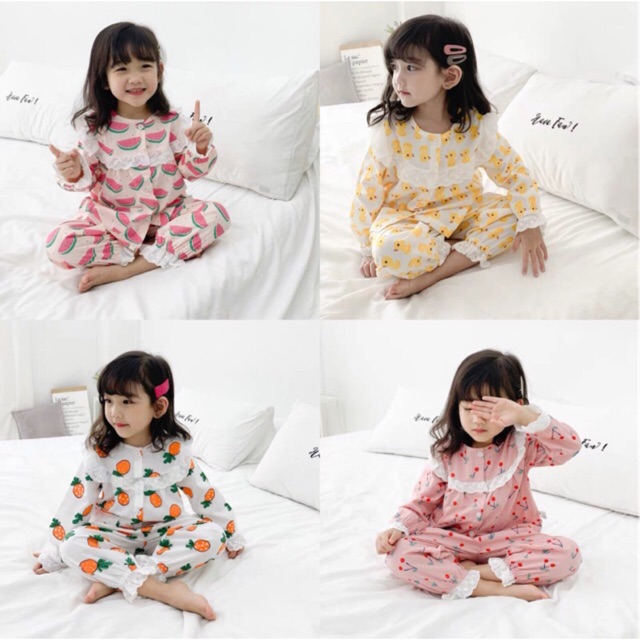 ชุดนอนเด็กเกาหลี-ลายน่ารัก-มุ้งมิ้ง-ฟรุ้งฟริ้ง