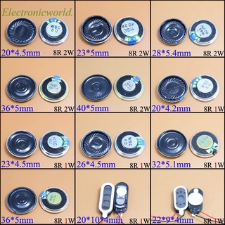 ลําโพง 8 โอห์ม 2W 1W 8R 1/2W 20 มม. 22 มม. 23 มม. 26 มม. 28 มม. 32 มม. 36 มม. 40 มม.