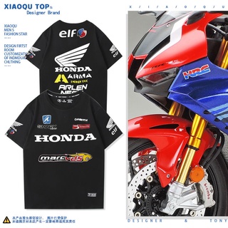 เสื้อยืดผู้ชาย Honda HONDA locomotive แขนสั้นโรงงาน team racing ชุด cbr650 gold wing ผู้ชายและผู้หญิงฤดูร้อนขี่ผ้าฝ้ายเส