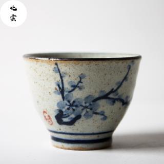 [Huayun] ชุดถ้วยชาเซรามิค แฮนด์เมด ขนาดเล็ก สไตล์โบราณ สีฟ้า สีขาว สําหรับพิธีชงชา