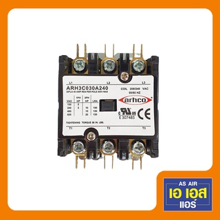 แมกเนติก คอนแทคเตอร์ Magnetic Contactor 3 เฟส (3Pole) ARHCO 3 Pole 30A 380V.