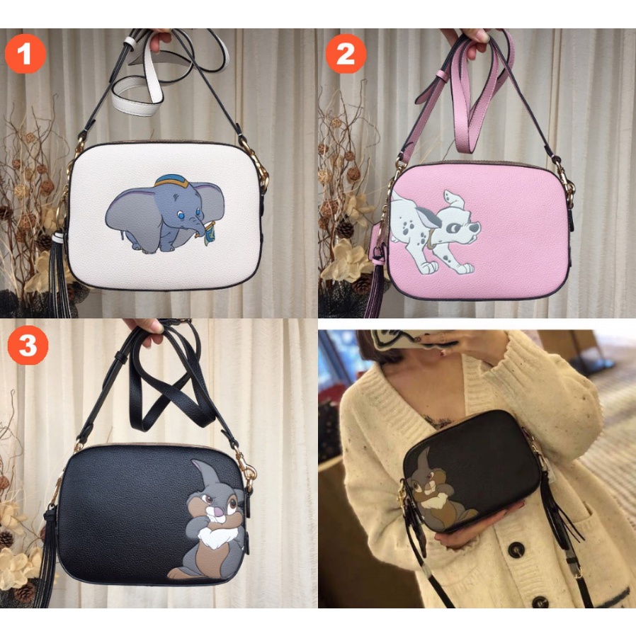 coach-69252-69178-69253-กระเป๋ากล้องดิสนีย์-thumper-dalmatian-dumbo-women-crossbody-sling-beg