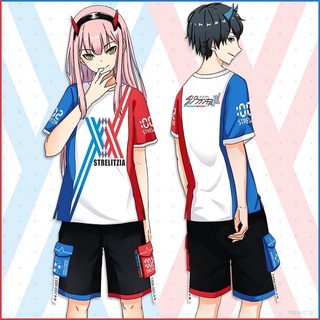 Hot# Darling In The Franxx เสื้อยืดลําลองสําหรับสตรีผ้าฝ้ายแขนสั้นคุณภาพสูงเหมาะกับงานปาร์ตี้ฮาโลวีน