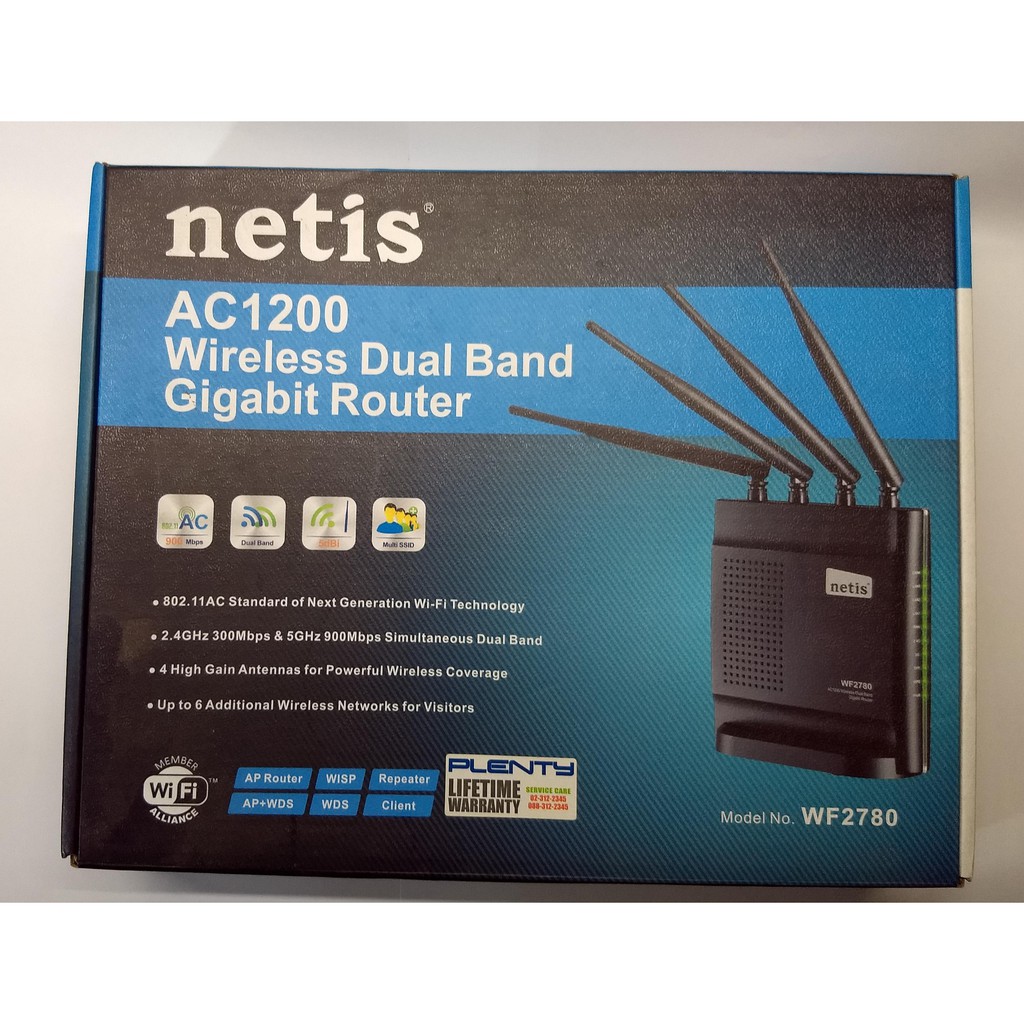 netis WF2780 AC1200 Wireless Dual Band Gigabit Router 4 เสา 5 dBi ...