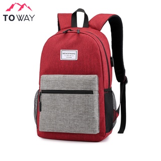 สินค้า TOWAY-กระเป๋าเป้สะพายหลัง แฟชั่นคุณผู้ชาย Backpack รุ่น QX-B001 มีช่องใส่โน๊ตบุ๊ค พร้อมส่งจากไทย