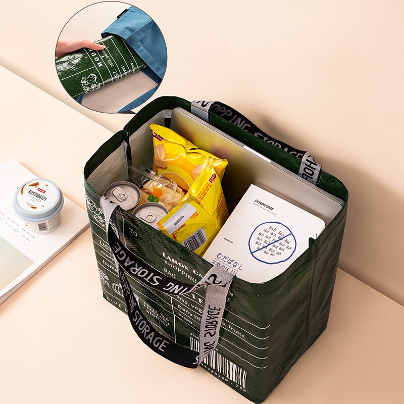 ใส่โค้ดmtcheck99ลด20-ถุงช้อปปิ้งกระเป๋าช้อปปิ้งถุงกระสอบแฟชั่น-เบากันน้ำเกาหลีกระเป๋ากระสอบรักษ์โลก-shopping-bag