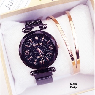SL68 นาฬิกาสายเลส Baokelan นาฬิกาเกาหลีแท้ สายเลสแบบแม่เหล็ก