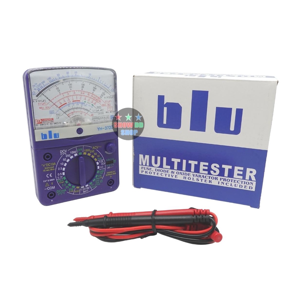 มัลติมิเตอร์อนาล็อก BLU YH372D มิตเตอร์แบบเข็ม เครื่องมือวัดทางไฟฟ้า