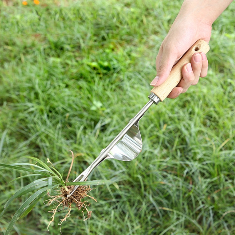 1-ชิ้นไม้จับสแตนเลสสวนวัชพืชมือกำจัดวัชพืชเครื่องตัดดึงเครื่องมือมัลติฟังก์ชั่ปลูกวัชพืช