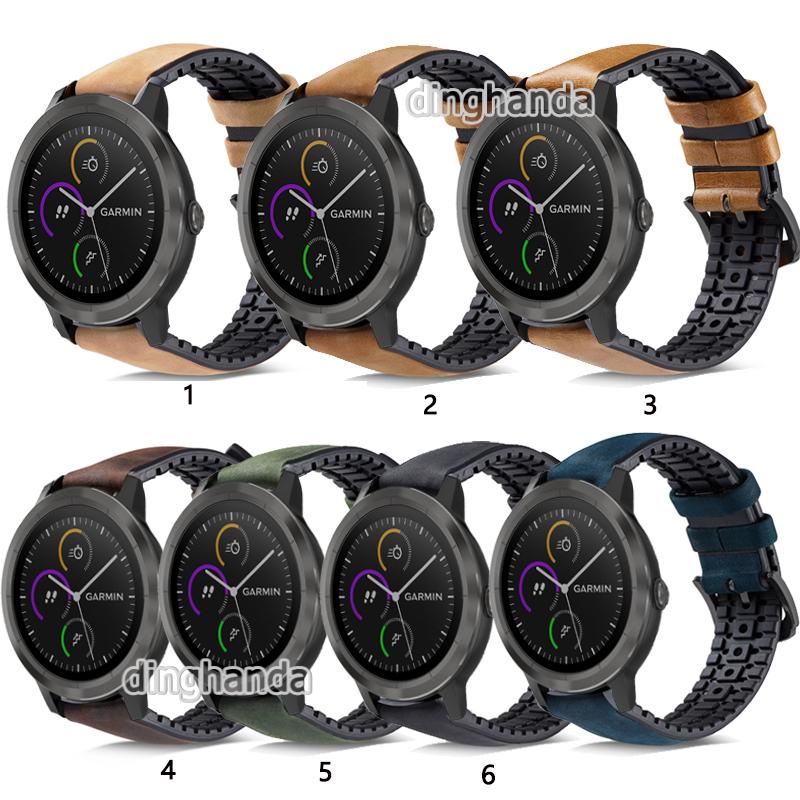 สายนาฬิกาซิลิโคนหนังแท้สำหรับ Garmin Vivoactive 3 / Vivoactive 3 music