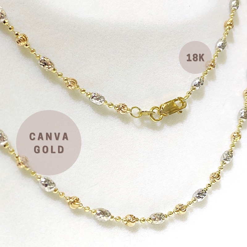 canva-gold-สร้อยคอ-18k-สร้อยทองอิตาลีแท้-white-yellow-pink-gold-สร้อย-3-กษัตริย์-ตอก-au750-ฟรีซองกำมะหยี่มีใบรับประกัน