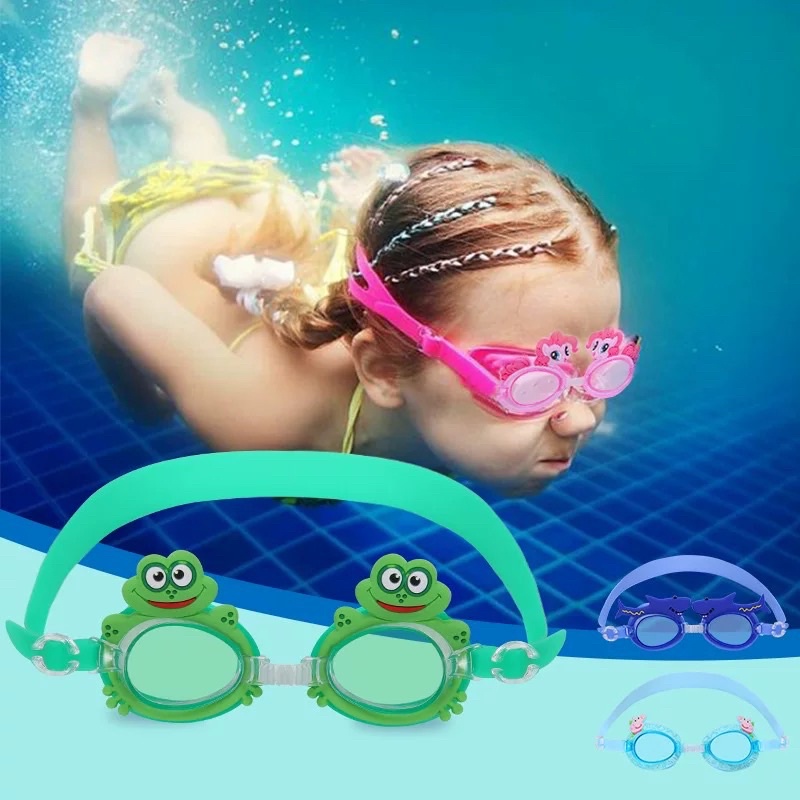 ภาพหน้าปกสินค้าแว่นกันน้ำเด็ก แว่นว่ายน้ำเด็ก ลายการ์ตูนน่ารัก กันน้ำได้ดี