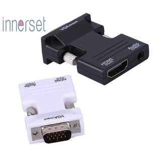 ภาพหน้าปกสินค้า[innerset] ตัวแปลง HDMI ตัวเมีย เป็น VGA ตัวผู้ พร้อมอะแดปเตอร์เสียง รองรับสัญญาณ 1080P ที่เกี่ยวข้อง