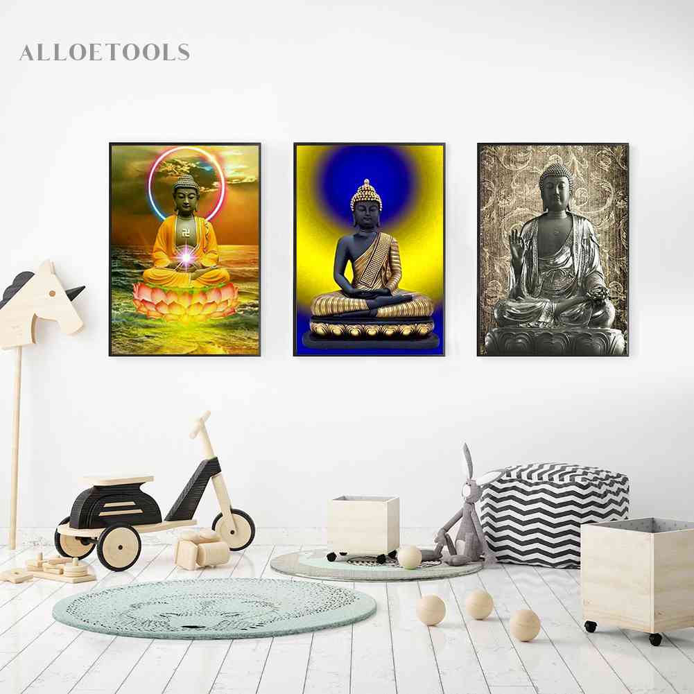 ภาพจิตรกรรมปักครอสสติตช์-รูปปั้นพระพุทธรูปโมเสก-5d-สําหรับตกแต่งบ้าน-alloetools-th