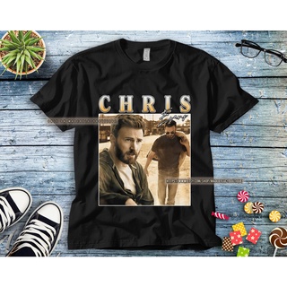  100%COTTONเสื้อยืด พิมพ์ลายกราฟิกโปสเตอร์ Captain America Marvel Chris Evans สําหรับผู้ชาย sizes-5xl