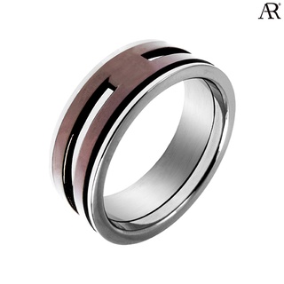 ANGELINO RUFOLO Ring ดีไซน์ Gear Roller แหวนผู้ชาย Stainless Steel 316L(สแตนเลสสตีล)คุณภาพเยี่ยม สีน้ำตาล/สีเงิน