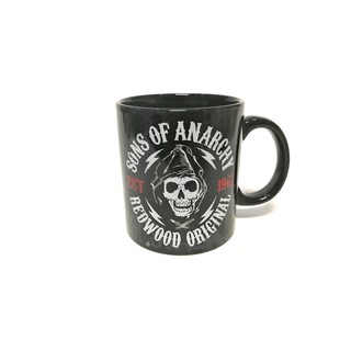 ✎Sons of Anarchy mug, ถ้วยเซรามิกสีดำธีมอาชญากรรมละครอเมริกัน, ถ้วยคอลเลกชัน