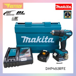 สว่านกระแทกไร้สาย 18V*3.0A /BL MAKITA รุ่น DHP483RFE