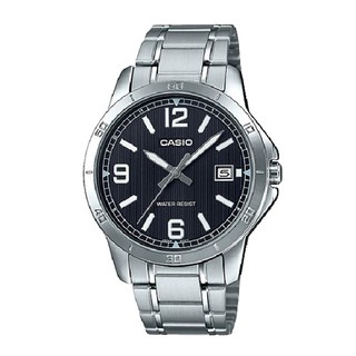 สินค้า Casio นาฬิกาข้อมือผู้ชาย สีเงิน สายสแตนเลส รุ่น MTP-V004D, MTP-V004D-1B2UDF