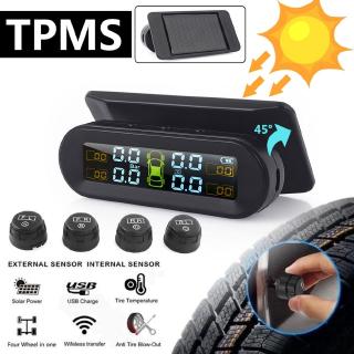 สินค้า Wireless TPMS Solar Car Tyre Pressure Monitor System, with 4 external/internal sensors,temperature monitor System