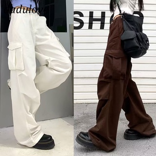 DaDulove💕 2022 New Ins Korean Version Loose Overalls Retro Street Casual Pants Wide Leg Pants Fashion Womens Clothing