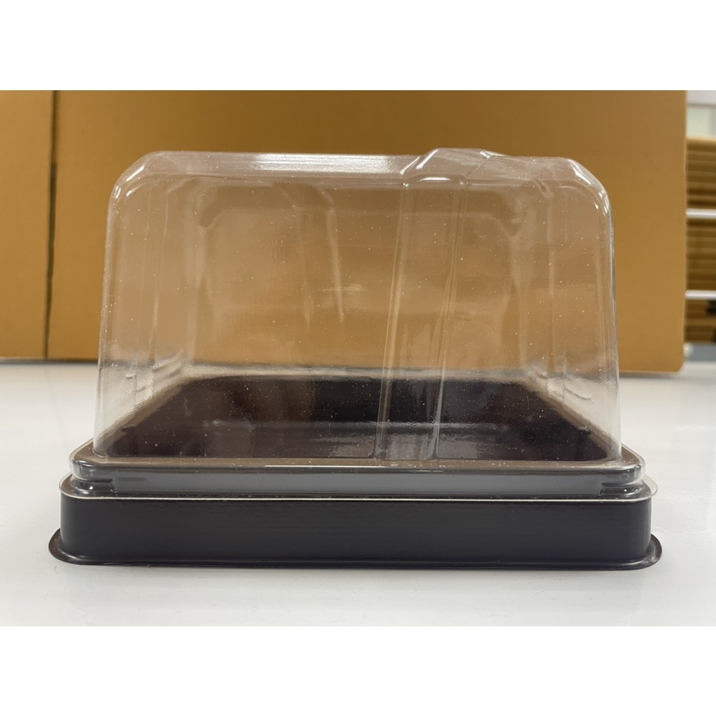 กล่องพลาสติกใส่เค้ก-บัตเตอร์เค้ก-แยมโรล-แซนวิช-ทรงสี่เหลี่ยมฝาเตี้ย-ฝาสูง-50-ชุด