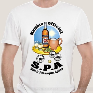 เสื้อยืดผ้าฝ้ายพิมพ์ลายคลาสสิก ใหม่ เสื้อยืด ผ้าฝ้าย พิมพ์ลาย SPA Soleil Petanque Apero แฟชั่น สําหรับผู้ชาย