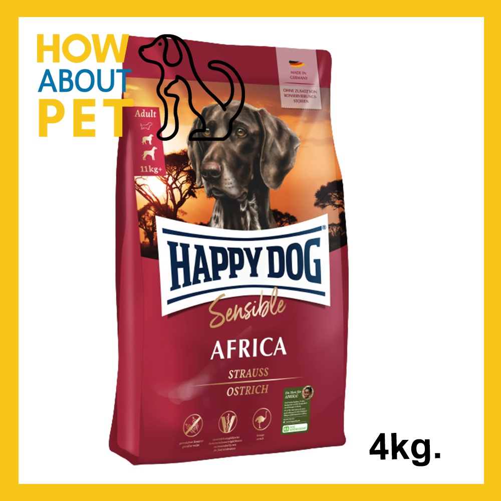 อาหารสุนัข Happy Dog Sensible Africa Grain-Free เกรน-ฟรี อาหารสุนัขโต