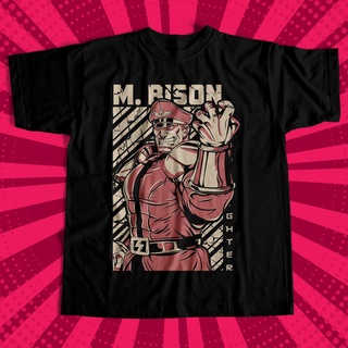 เสื้อยืดผ้าฝ้ายพิมพ์ลายคลาสสิก ใหม่ Street Fighter M. เสื้อยืด ผ้าฝ้าย 100% พิมพ์ลาย Bison Game แฟชั่นสําหรับผู้ชาย