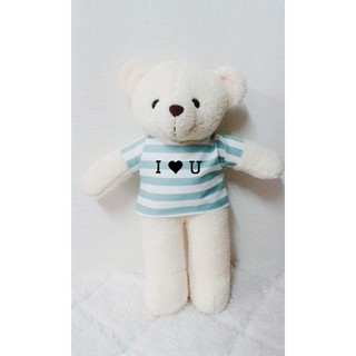 ตุ๊กตาอัดเสียง หมีฝากรัก สกรีนเสื้อ I (หัวใจ) U #ของขวัญ