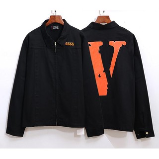 Vlone เสื้อกันหนาวแฟชั่น Unisex ผ้าฝ้ายพิมพ์ลาย