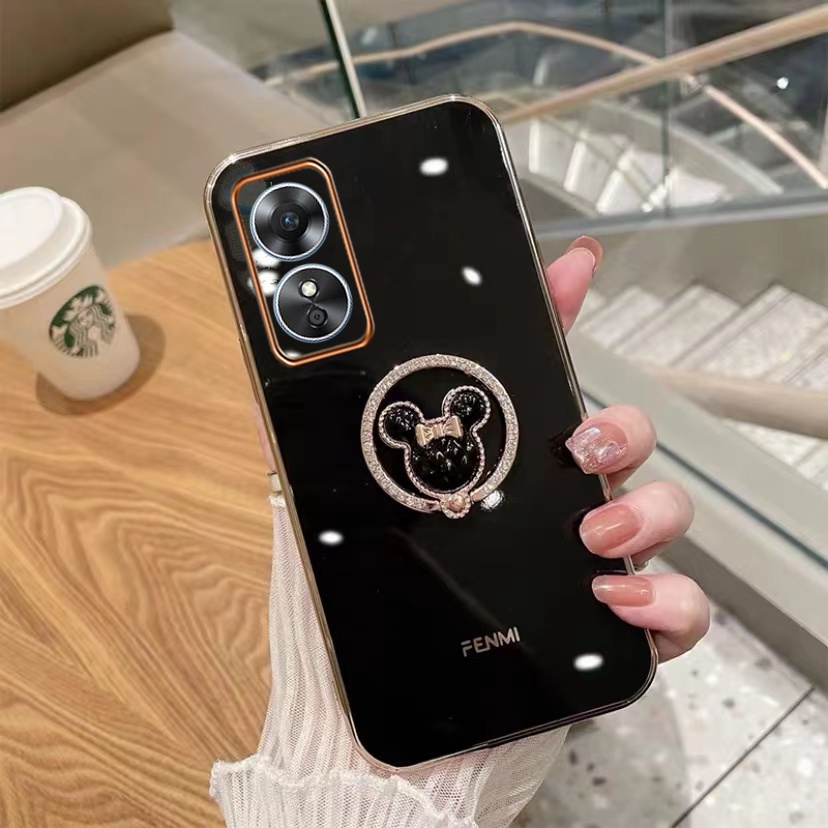 ใหม่-พร้อมส่ง-เคสโทรศัพท์มือถือ-ขอบตรง-ลายหมีน่ารัก-พร้อมแหวนขาตั้ง-สําหรับ-oppo-a58-a78-4g-a584g-2023