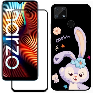 Oppo Realme Narzo 30A เคส DHL หมี กระต่าย น่ารัก นิ่ม TPU ซิลิโคน ฝาหลัง พร้อมกระจกนิรภัย