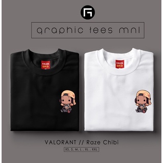 กราฟิก Tees MNL Valorant Raze นั่ง Chibi เสื้อที่กําหนดเองเสื้อยืด Unisex สําหรับผู้หญิงและผู้ช ,&gt;.