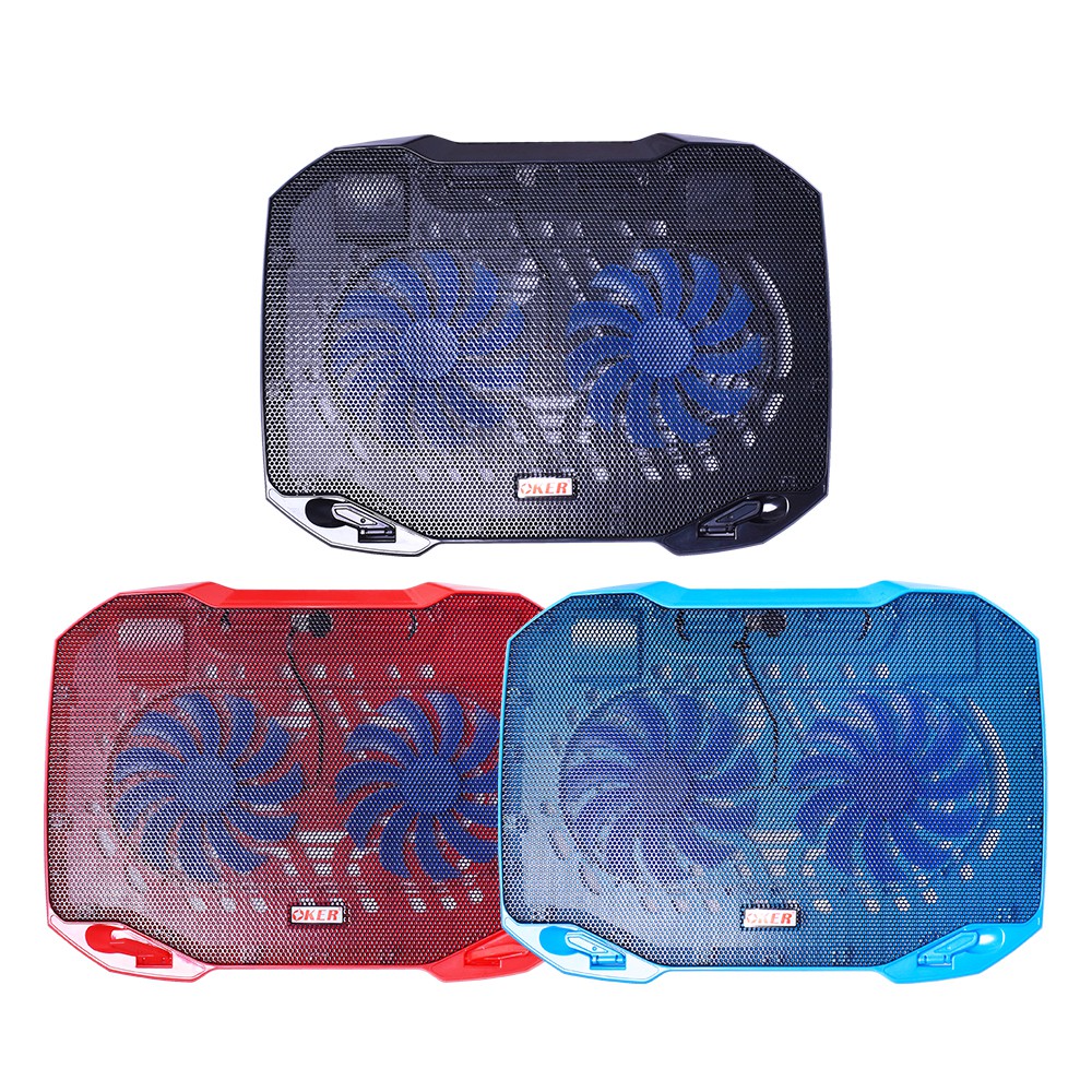 แท้100-oker-hvc-393-cooling-pad-พัดลมรองโน๊ตบุ๊ค-พัดลมระบายความร้อน-notebook-cooler-pad-ใหญ่2พัดลม