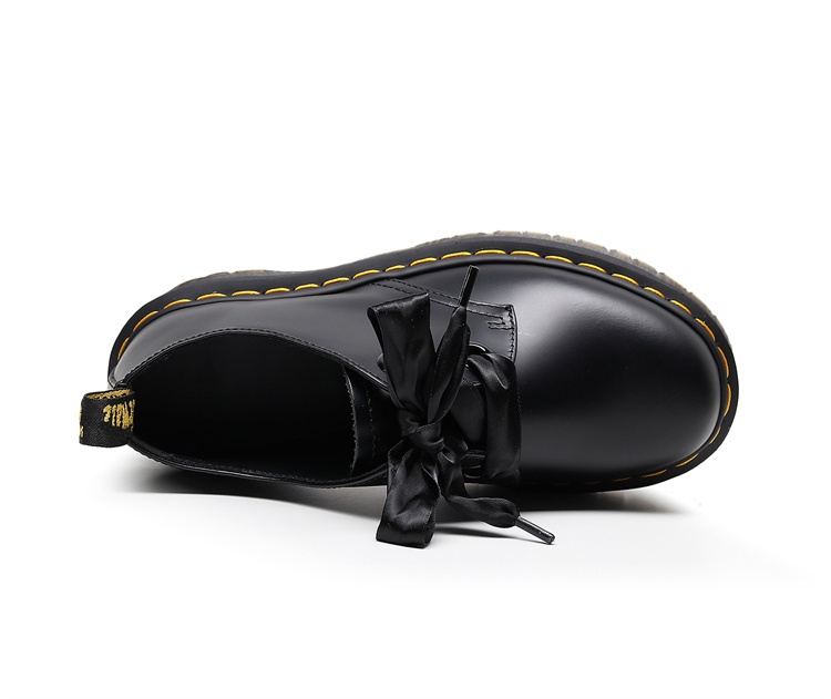 คำอธิบายเพิ่มเติมเกี่ยวกับ Dr. Martens Women's Platform Shoes 1461 Thick Bottom 2 holes Rose Luo Jie With The Same Holly Leather Martin Shoes
