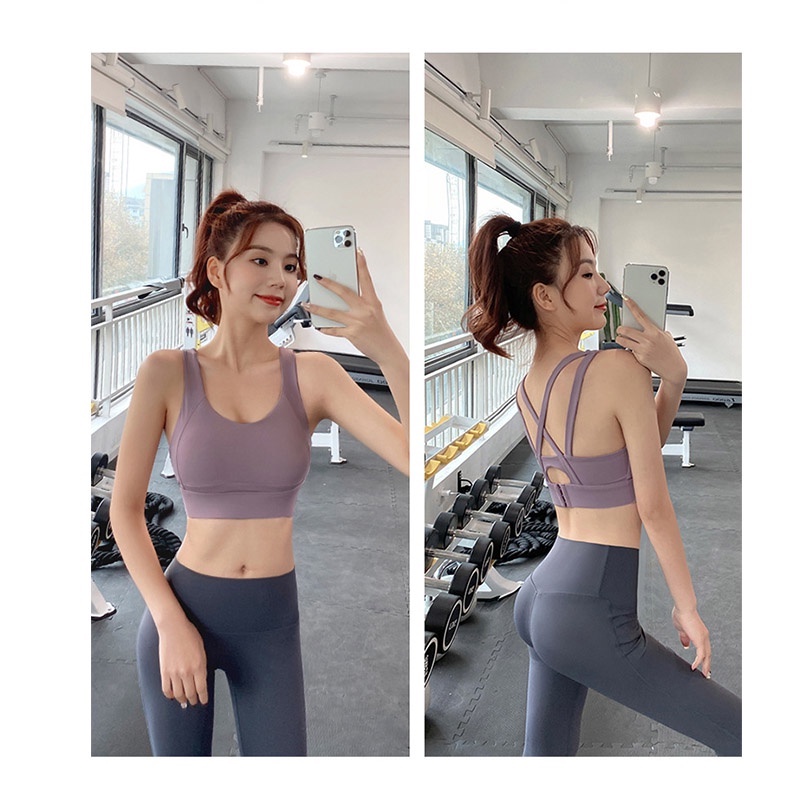 alwaysagirl-พร้อมส่ง-สปอร์ตบรา-ชุดออกกำลังกาย-สายคู่-ไขว้หลัง-ตะขอปรับได้-sport-bra-เสื้อออกกำลังกายผู้หญิง-cod-ssu142